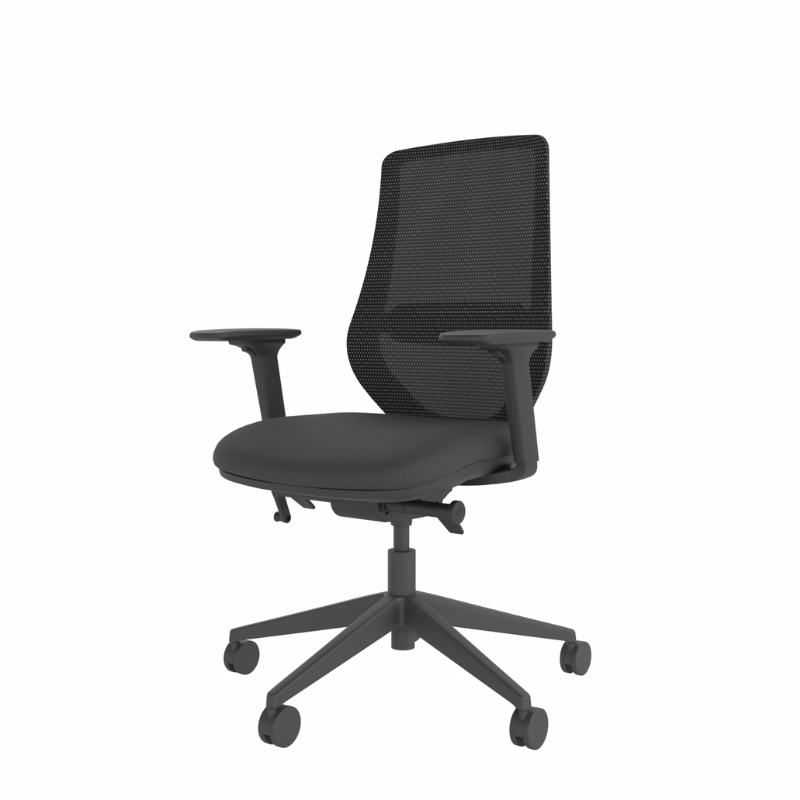 MDK Brody 5 breathable mesh ergonomic chair with arms, front-right view