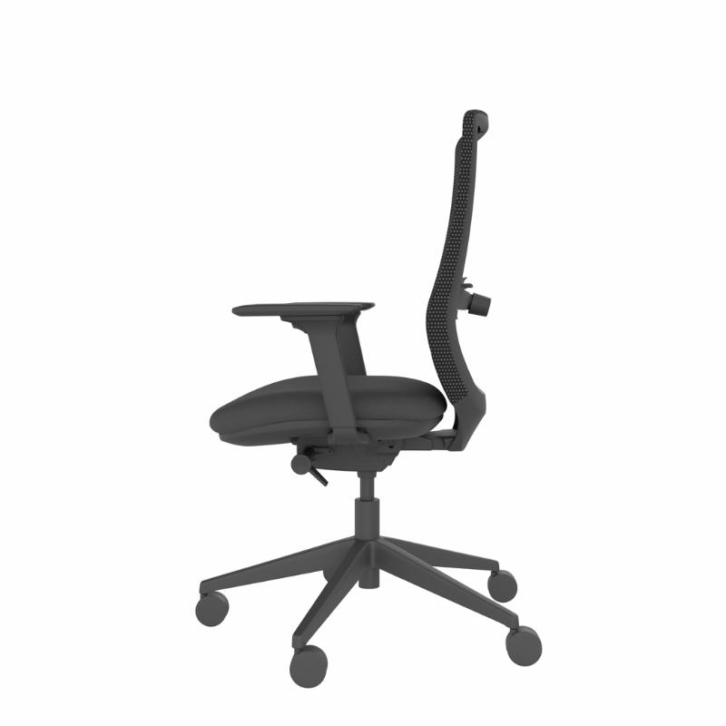 MDK Brody 5 ergonomic office chair with mesh back and arms, left-side view