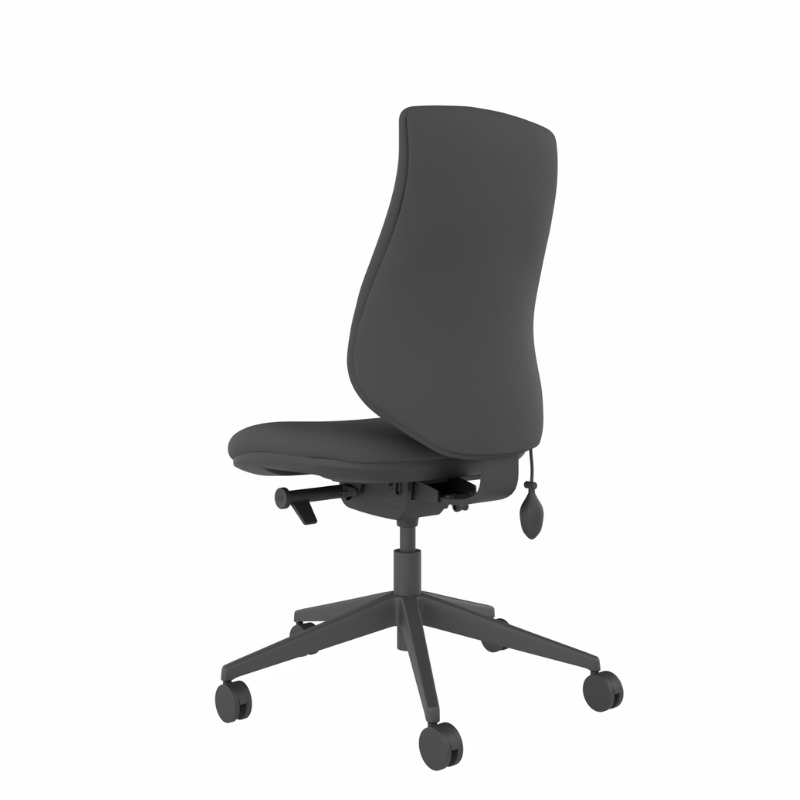 MDK Brody 6 black fully upholstered ergonomic chair, rear view