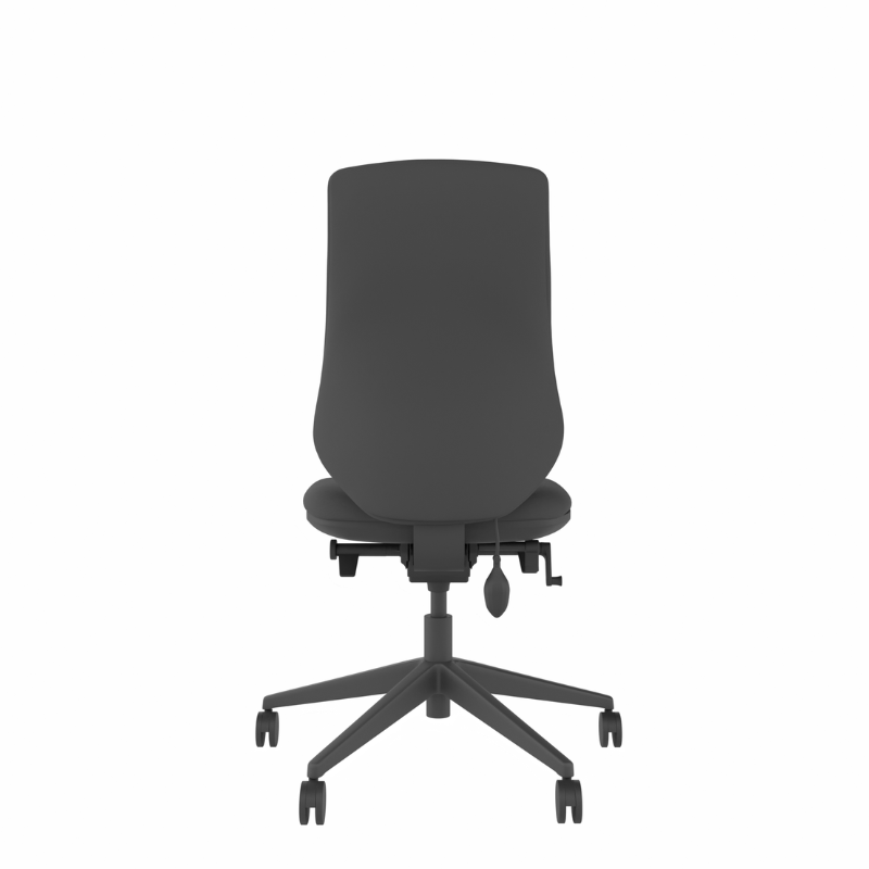 MDK Brody 6 black fully upholstered ergonomic chair, rear view