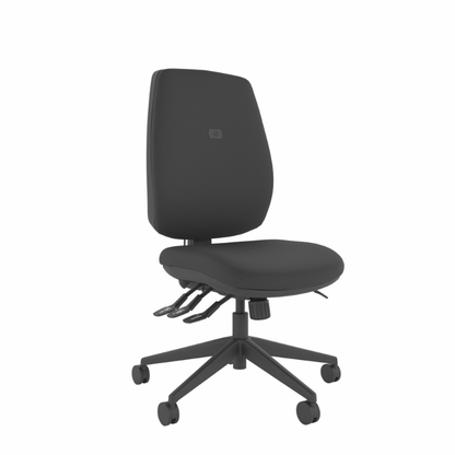 MDK Intro IT250 black 3-lever ergonomic office chair, front-left view