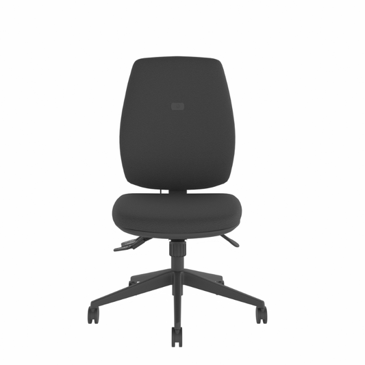 MDK Intro IT250 black 3-lever ergonomic office chair, front-left view
