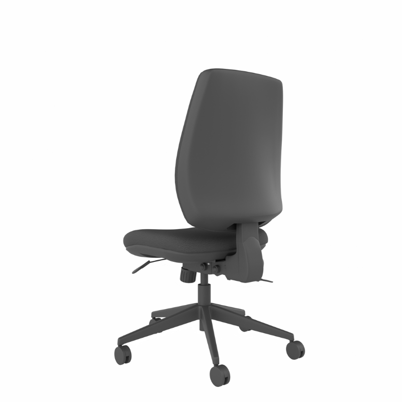 MDK Intro IT250 black high-back ergonomic chair, rear view