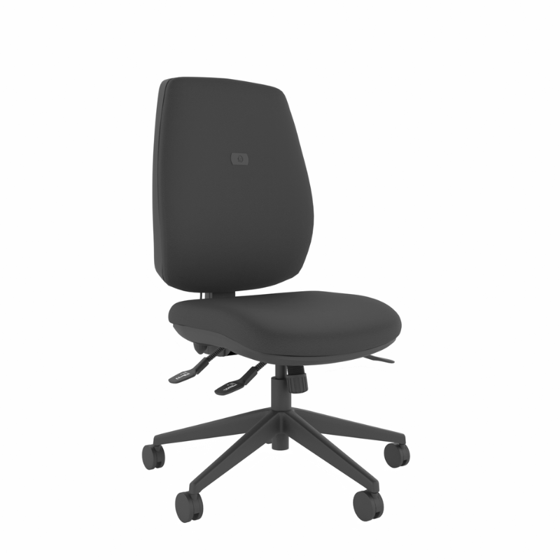 MDK Intro IT250/S black synchronised ergonomic chair, front-left view