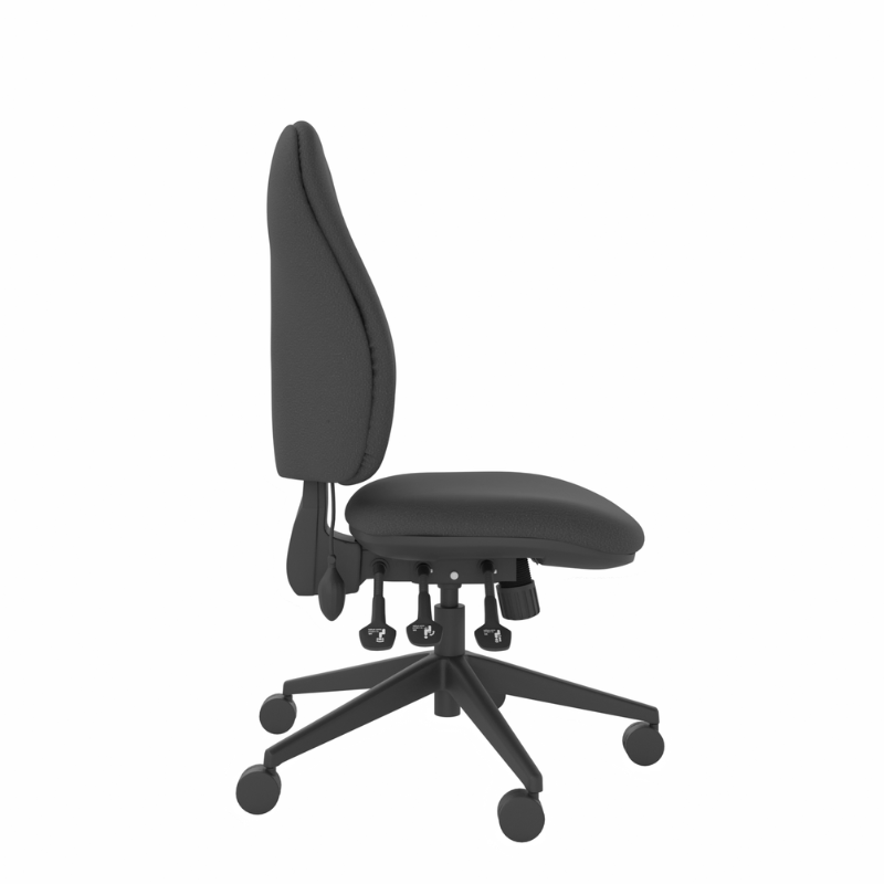MDK Intro IT350 black office chair with independent adjustment, left-side view
