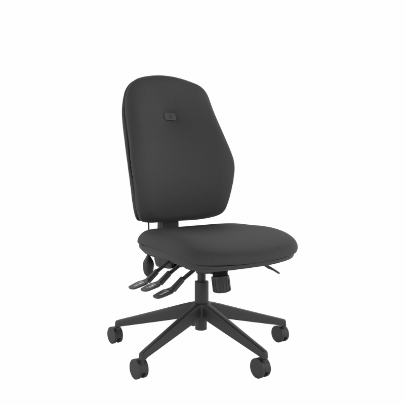 MDK Intro IT350 black 3-lever ergonomic chair, right-side view
