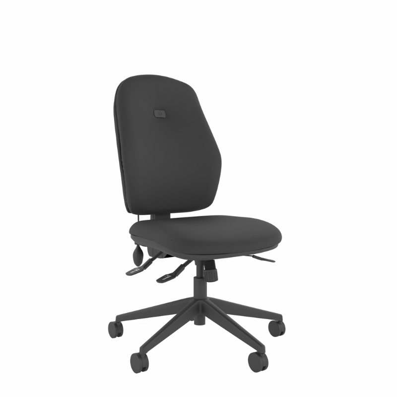 MDK Intro IT350/S black synchronised ergonomic chair, front-left view