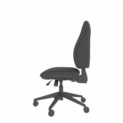 MDK Intro IT350/S black office chair with synchronised adjustment, left-side view