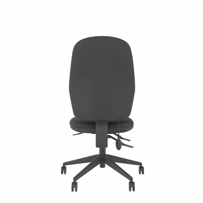 MDK Intro IT350/S black upholstered high-back office chair, rear view