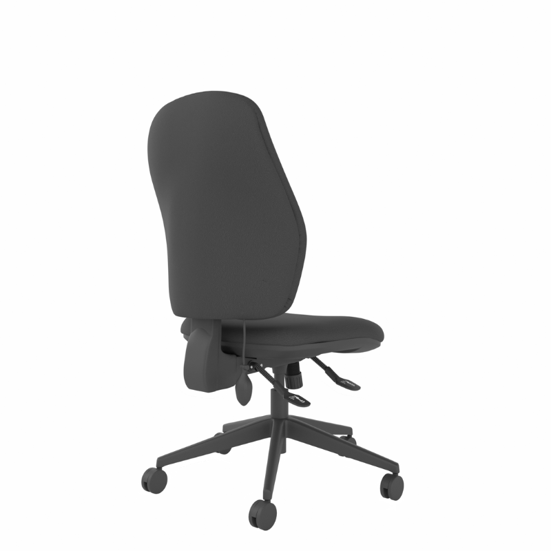 MDK Intro IT350/S black upholstered high-back office chair, rear view