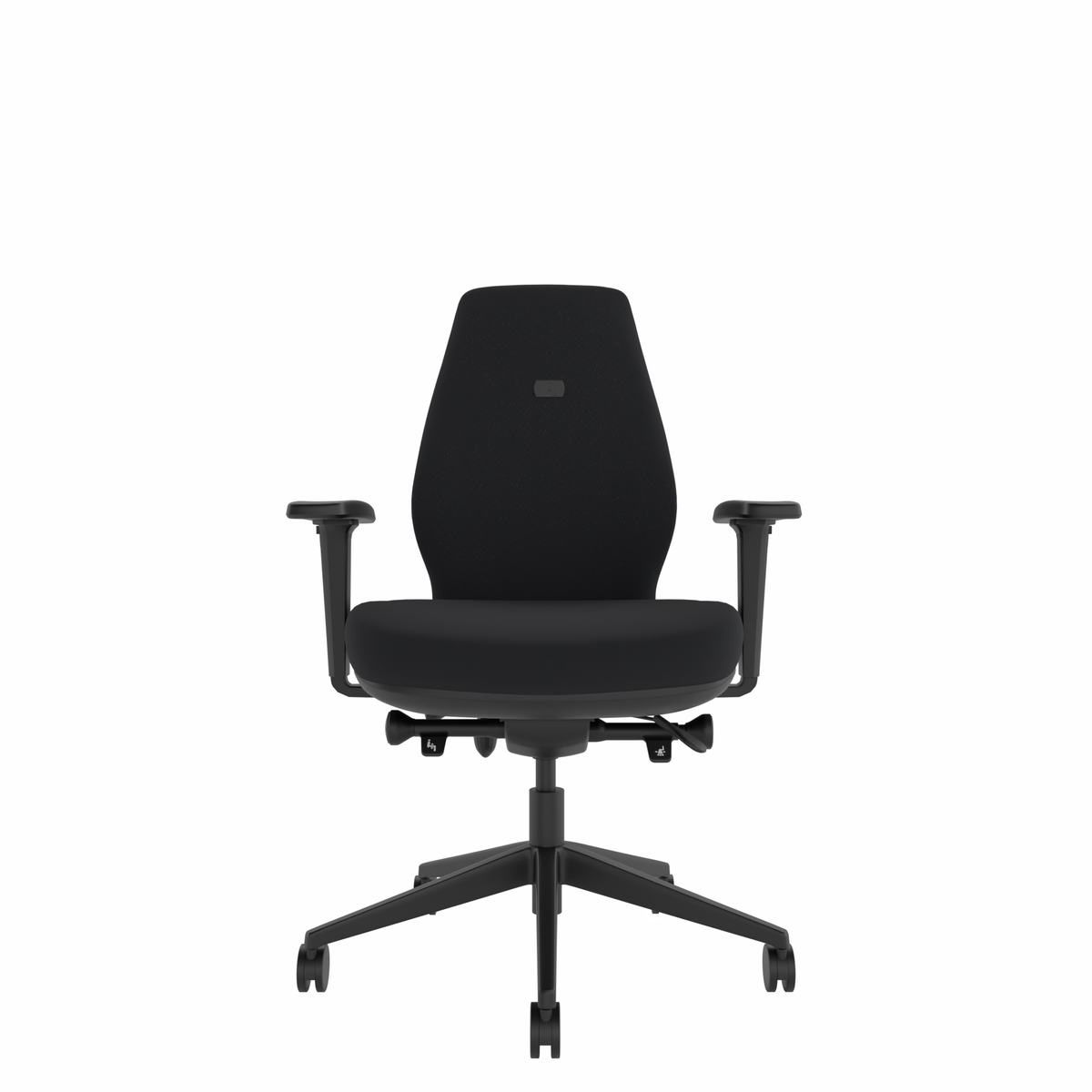 MDK Solo SL102 large ergonomic office chair in black fabric, front view