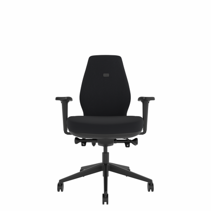 MDK Solo SL102 large ergonomic office chair in black fabric, front view