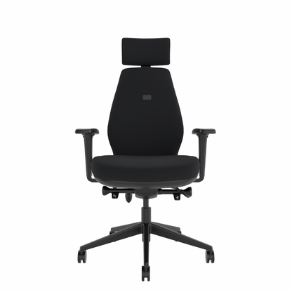 MDK Solo SL152 large ergonomic office chair with headrest and adjustable arms, front view