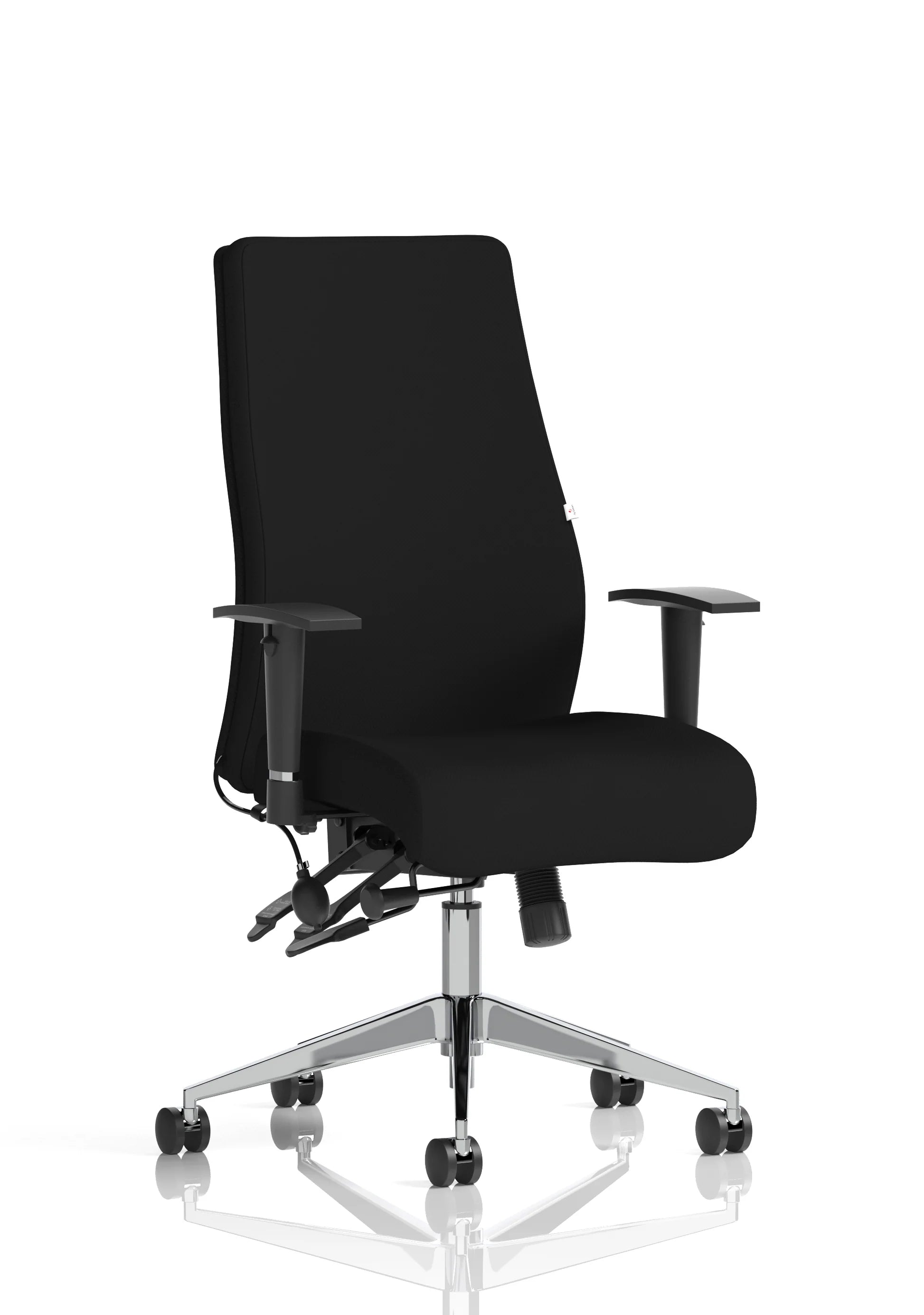 Onyx high back ergonomic office chair with lumbar support and adjustable height in black finish