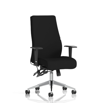 Onyx high back ergonomic office chair with lumbar support and adjustable height in black finish fabric