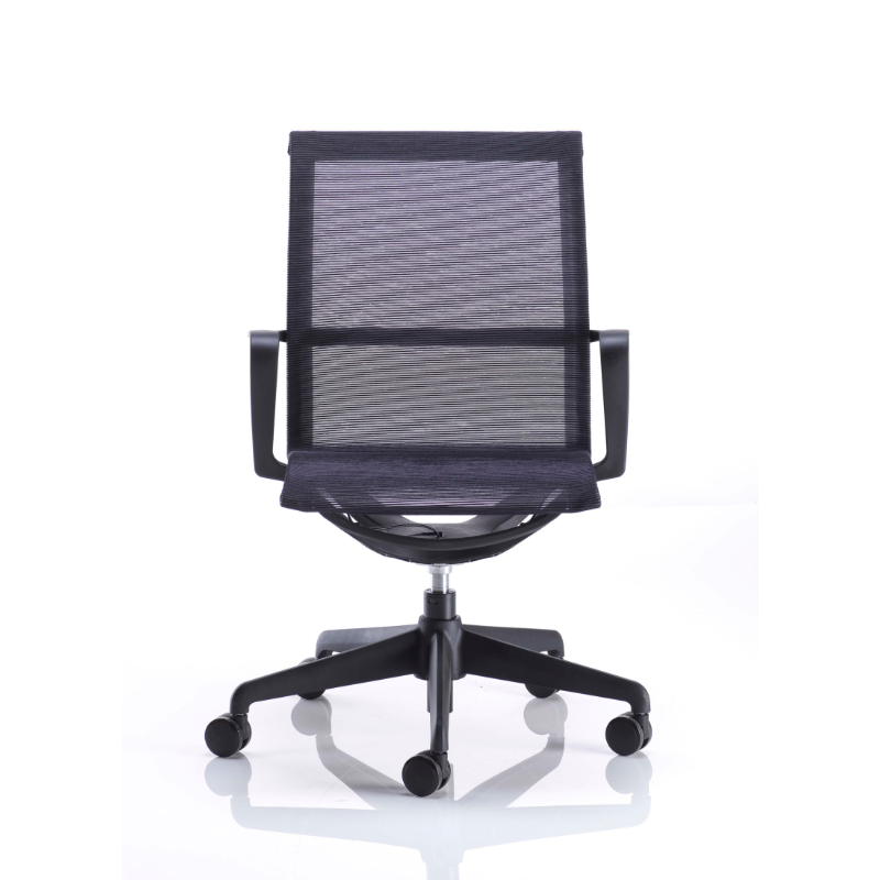 Black PSI Swing MB ergonomic mesh office chair with fixed armrests and five-star swivel base