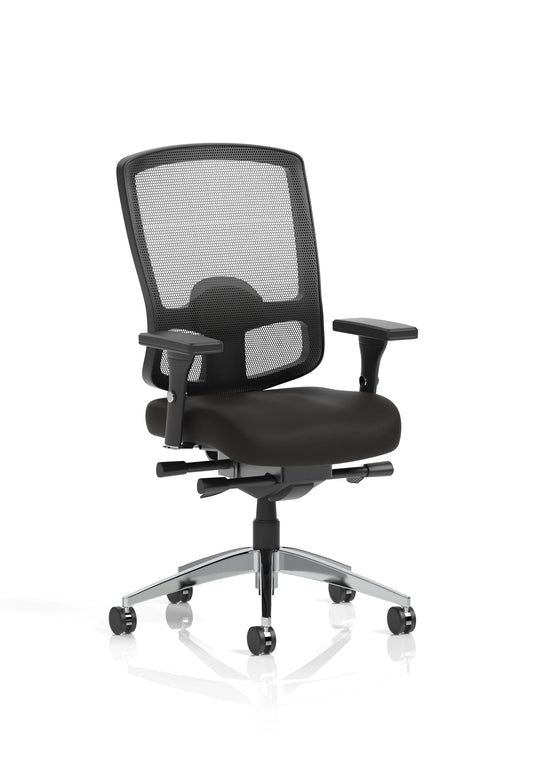 Regent ergonomic mesh office chair with lumbar support and adjustable height in black finish