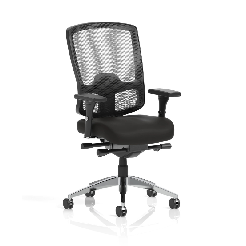Regent ergonomic mesh office chair with lumbar support and adjustable height in black finish