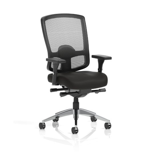 Regent ergonomic mesh office chair with lumbar support and adjustable height in black finish