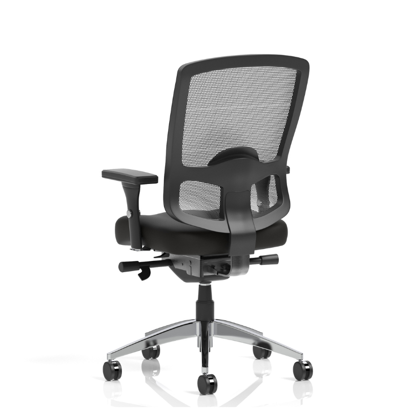 Regent ergonomic mesh office chair with lumbar support and adjustable height in black finish