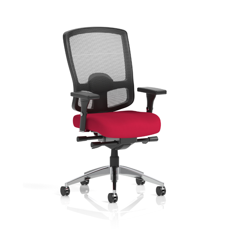 Dynamic Regent high mesh back ergonomic task chair full product view Red