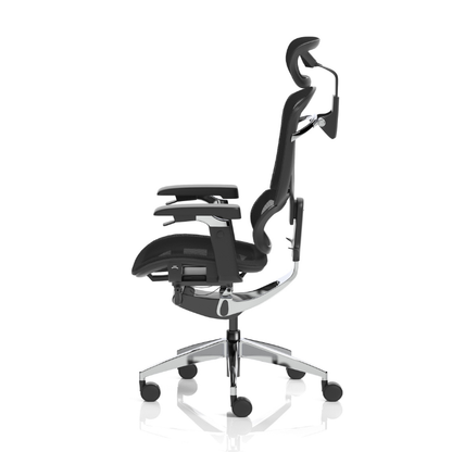 Side view of Dynamic Ergo Click Plus high-back office chair with headrest in mesh 