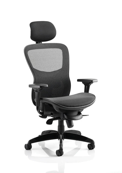 Stealth Shadow high mesh back ergonomic office chair with arms in modern workspace