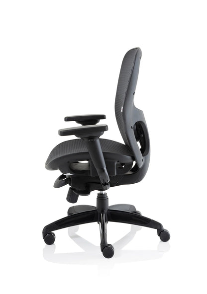 Stealth Shadow high mesh back ergonomic office chair with arms in modern workspace