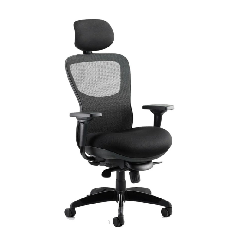 Stealth Shadow high Air mesh back ergonomic office chair with arms in modern workspace
