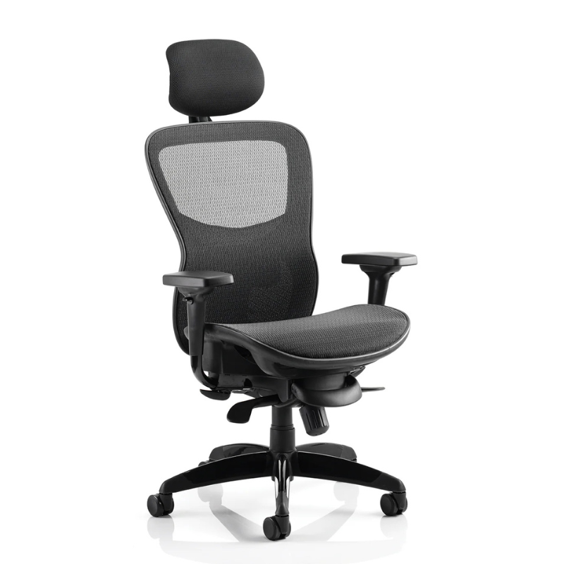 Stealth Shadow high mesh back ergonomic office chair with arms in modern workspace