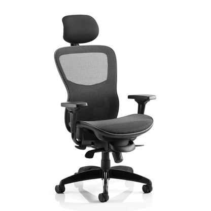 Stealth Shadow high mesh back ergonomic office chair with arms in modern workspace