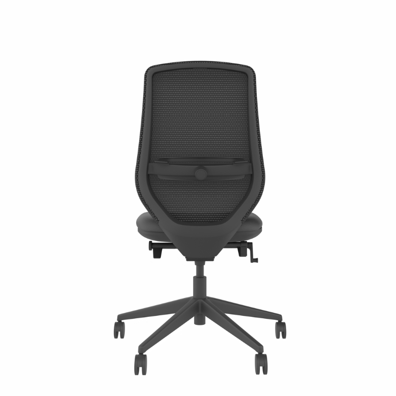 MDK Brody 5 black ergonomic mesh-back office chair, rear view