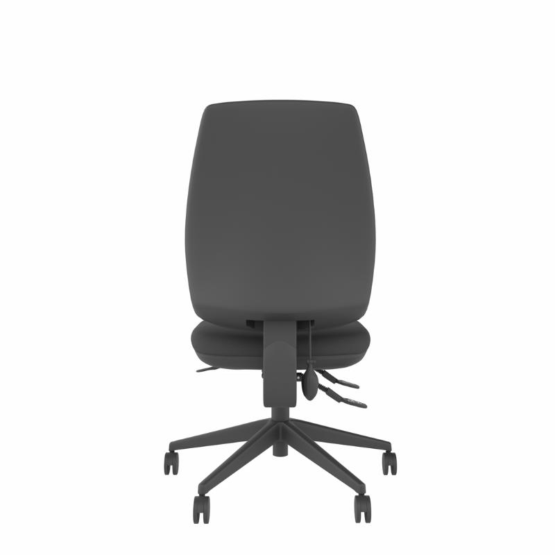 MDK Intro IT250/S black high-back ergonomic chair, rear view