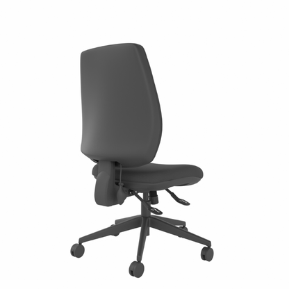 MDK Intro IT250/S black high-back ergonomic chair, rear view