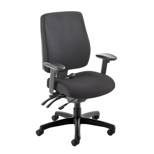 PSI Performance Posture ergonomic office chair in black with adjustable armrests