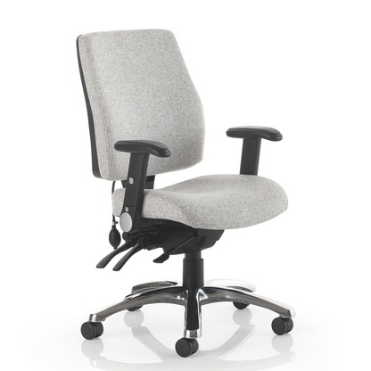 PSI Performance Posture ergonomic office chair in light grey with adjustable armrests
