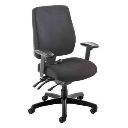 PSI Posture Plus ergonomic office chair in black with adjustable armrests